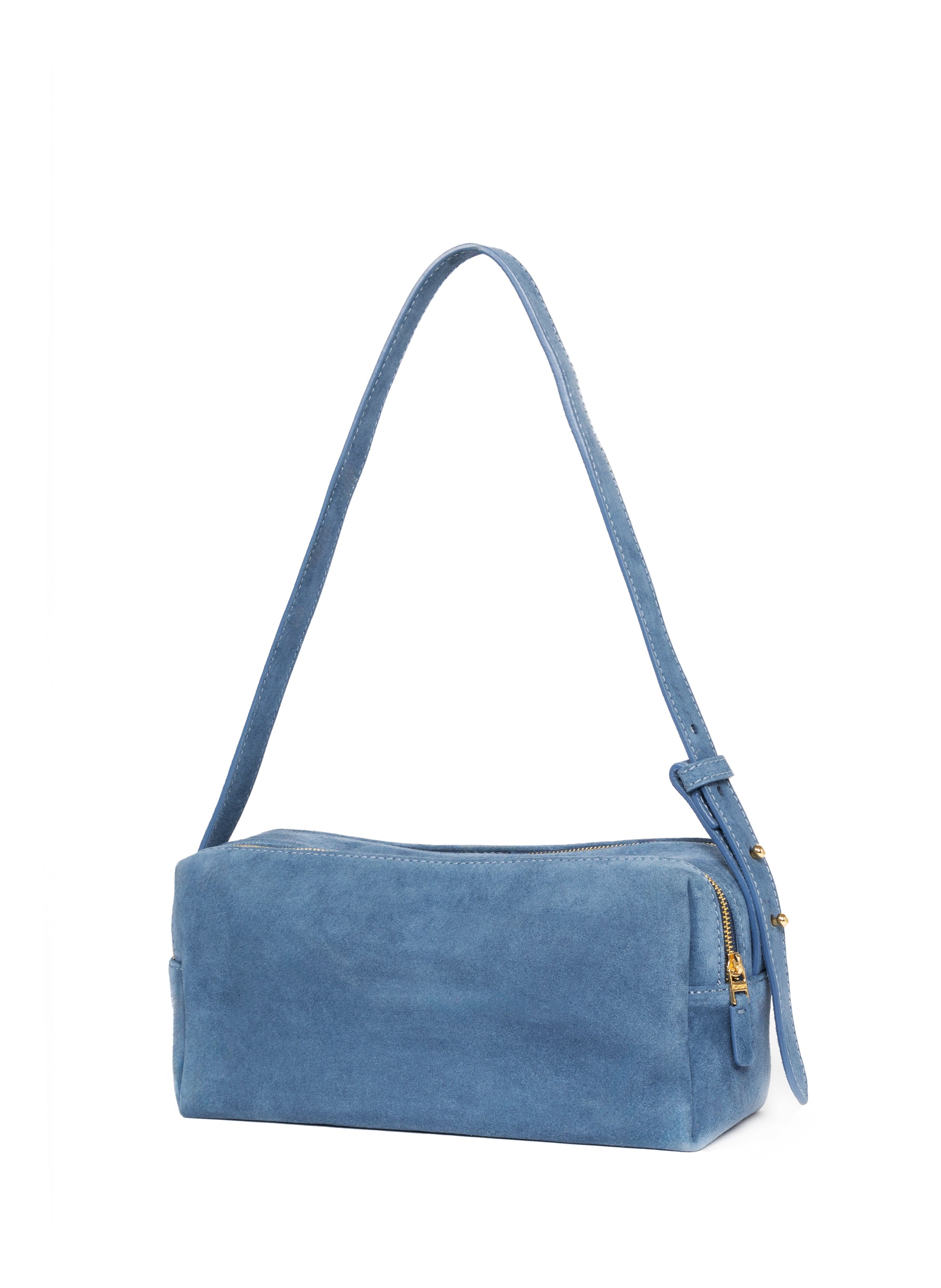 Trousse Suede Marine - French Bags for Women - Elleme