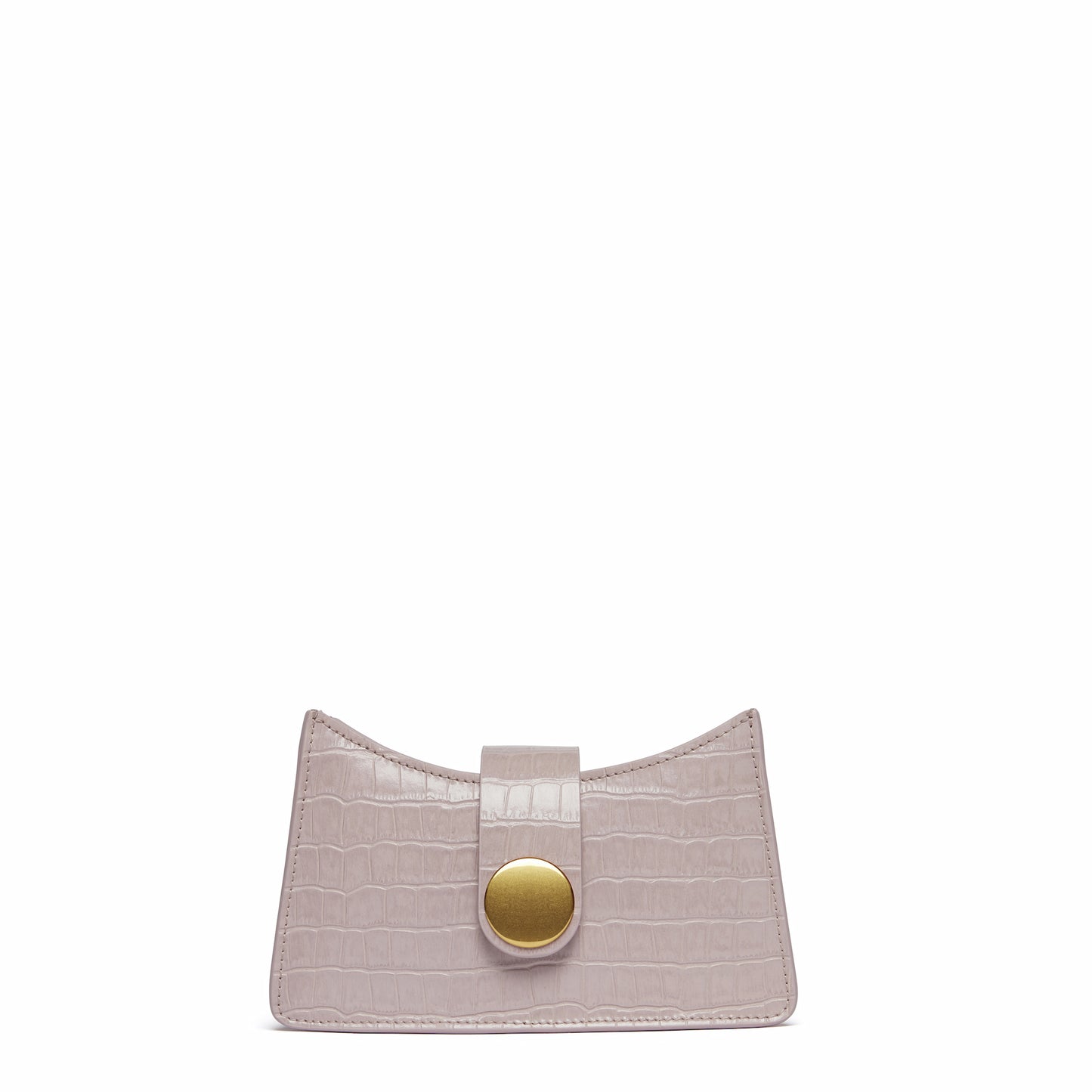 Mini Boucle Cuir Embossé Croco Rose