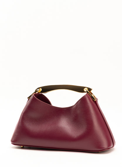 Mini Boomerang Leather Cerise