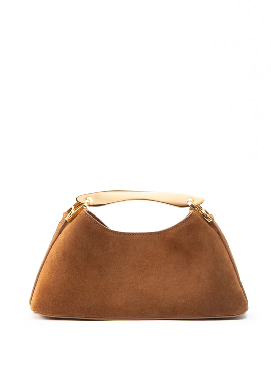 Mini Boomerang Suede Cognac