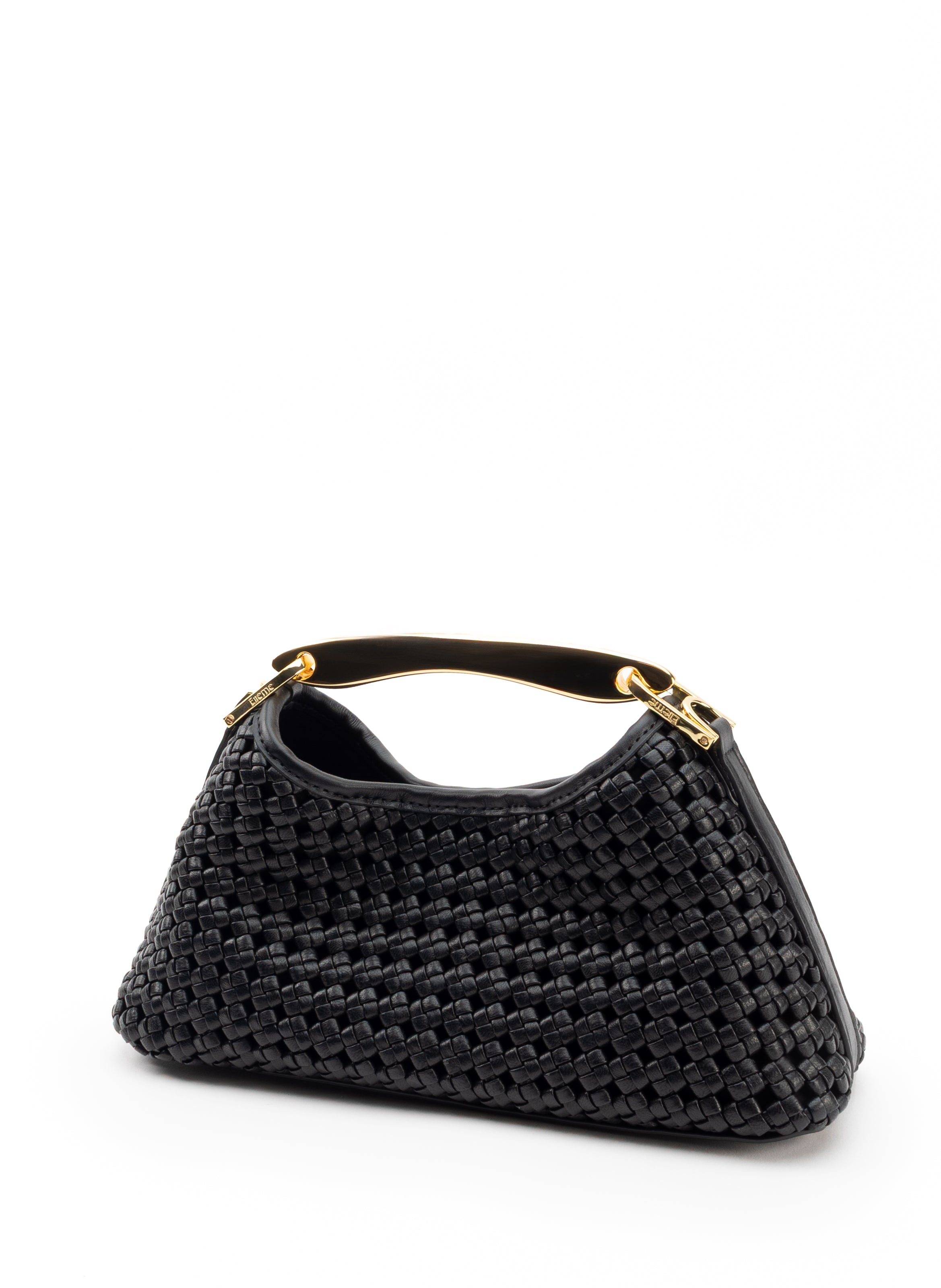 ※未使用※ Elleme （エレメ）Boomerang small バッグ Mini Boomerang Woven Leather Black - Cute Woven Leather Mini Bag