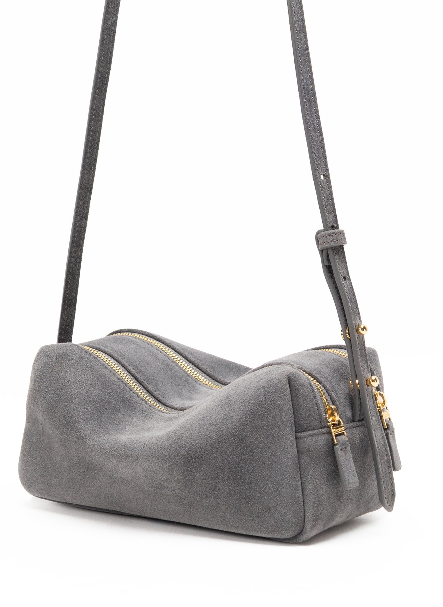 Mini Trousse Wildleder Grau