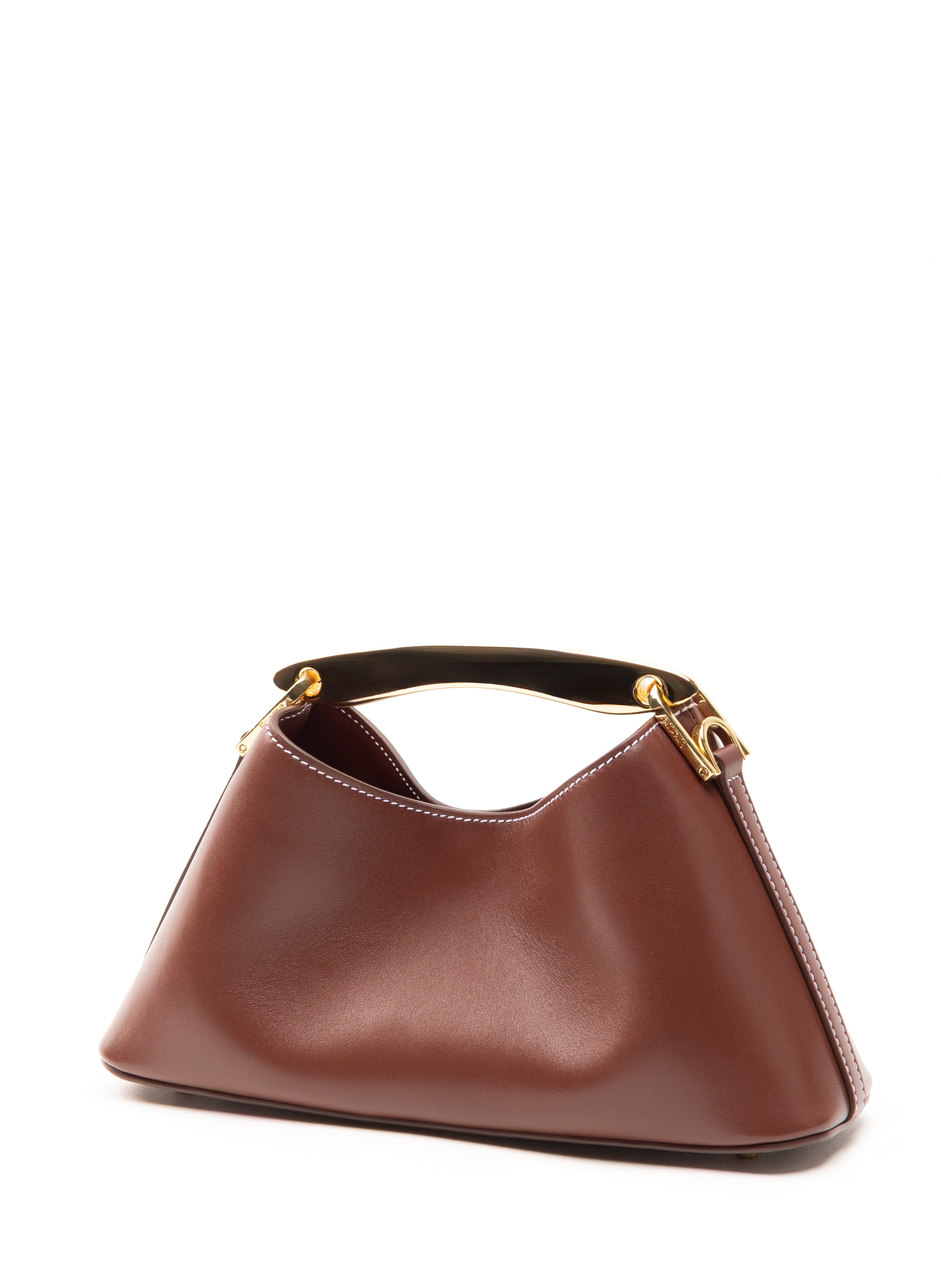 Mini Boomerang Leather Russet/White Stitches - Cute Leather Mini