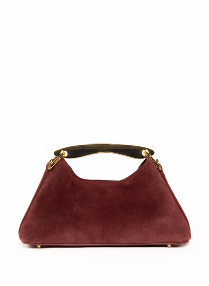 Mini Boomerang Suede Burgundy