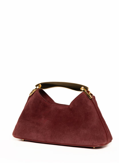 Mini Boomerang Suede Burgundy