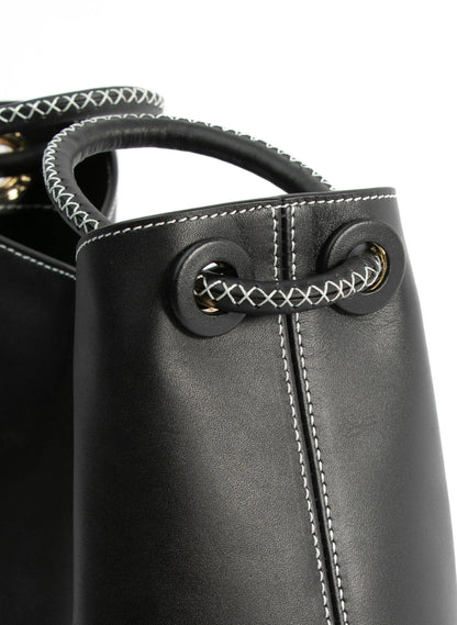 New Vosges Leather Black/ White Stitching