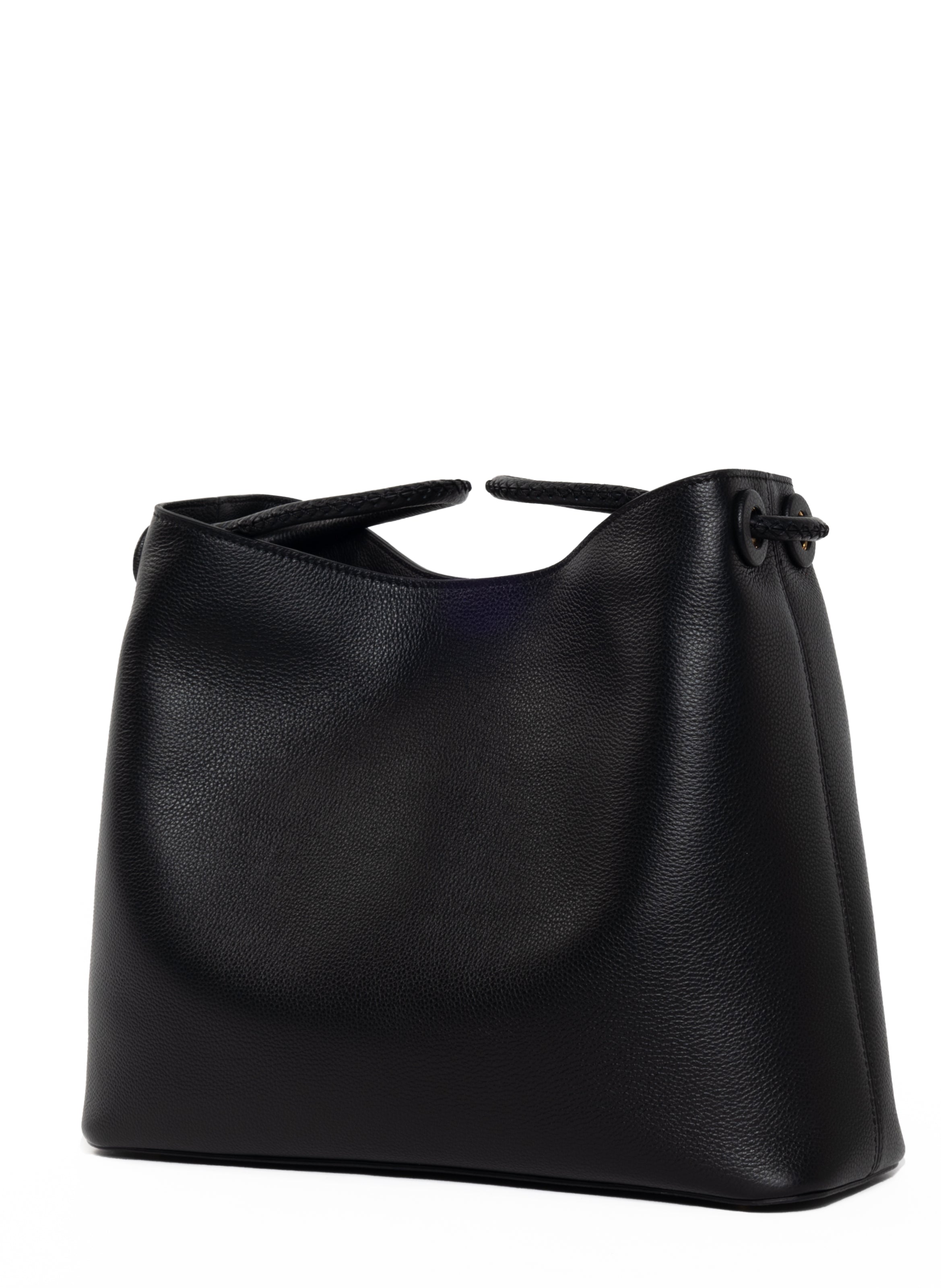 スーパーセール 半額タイムセール New Vosges Pebbled Leather Black - Large Bags for Women - Elleme バッグ