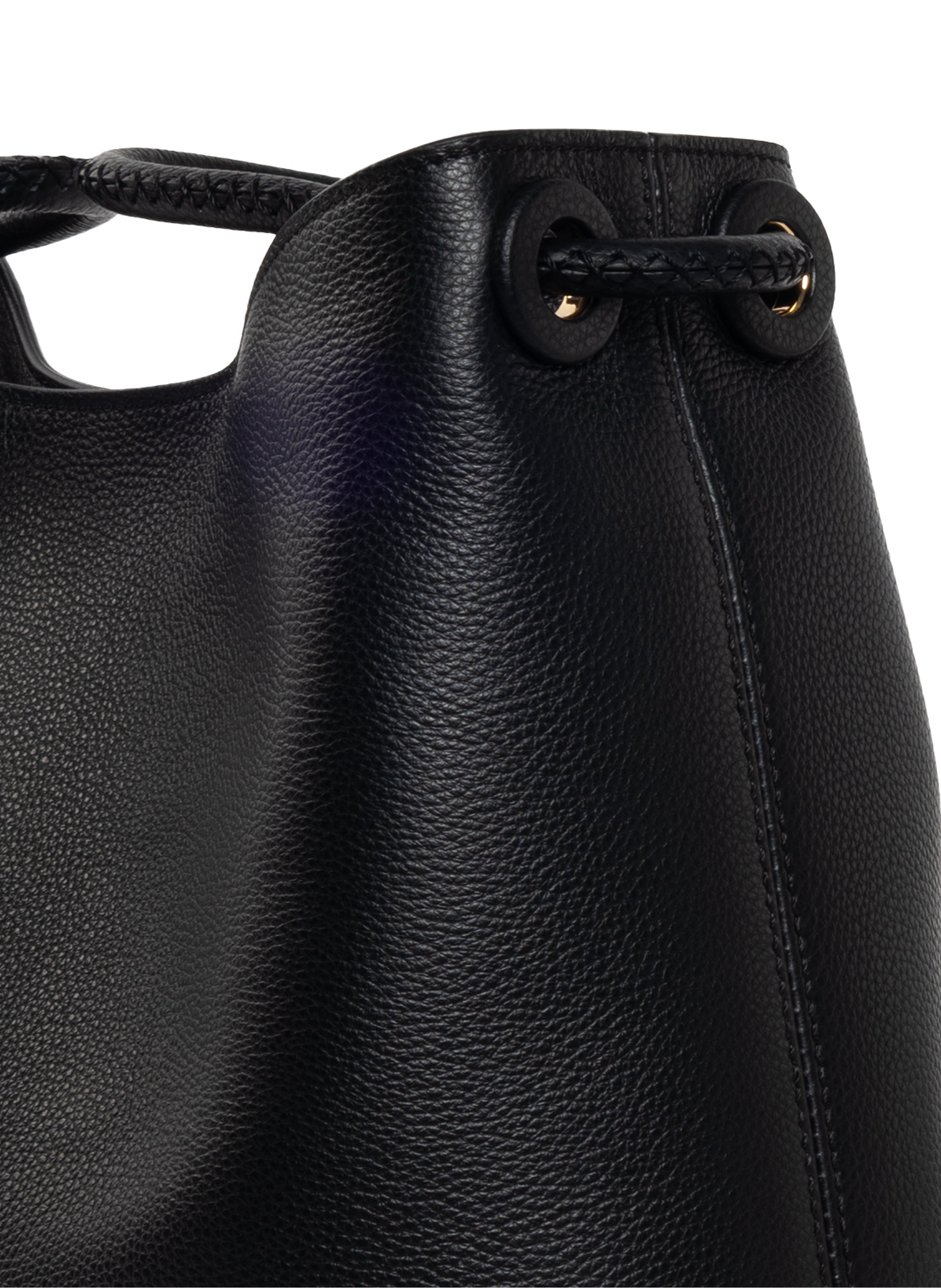 New Vosges Pebbled Leather Black - Large Bags for Women - Elleme