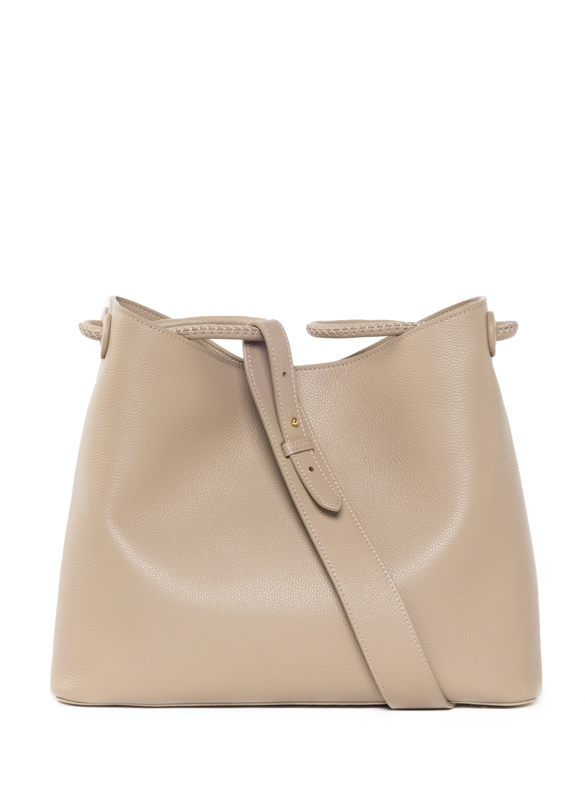 elleme / エレメ | Vosges Canvas キャンバス レザー切替 ショルダーバッグ | ホワイト / ブラック | レディース New Vosges Pebbled Leather Taupe - Women's Work and Travel Bags