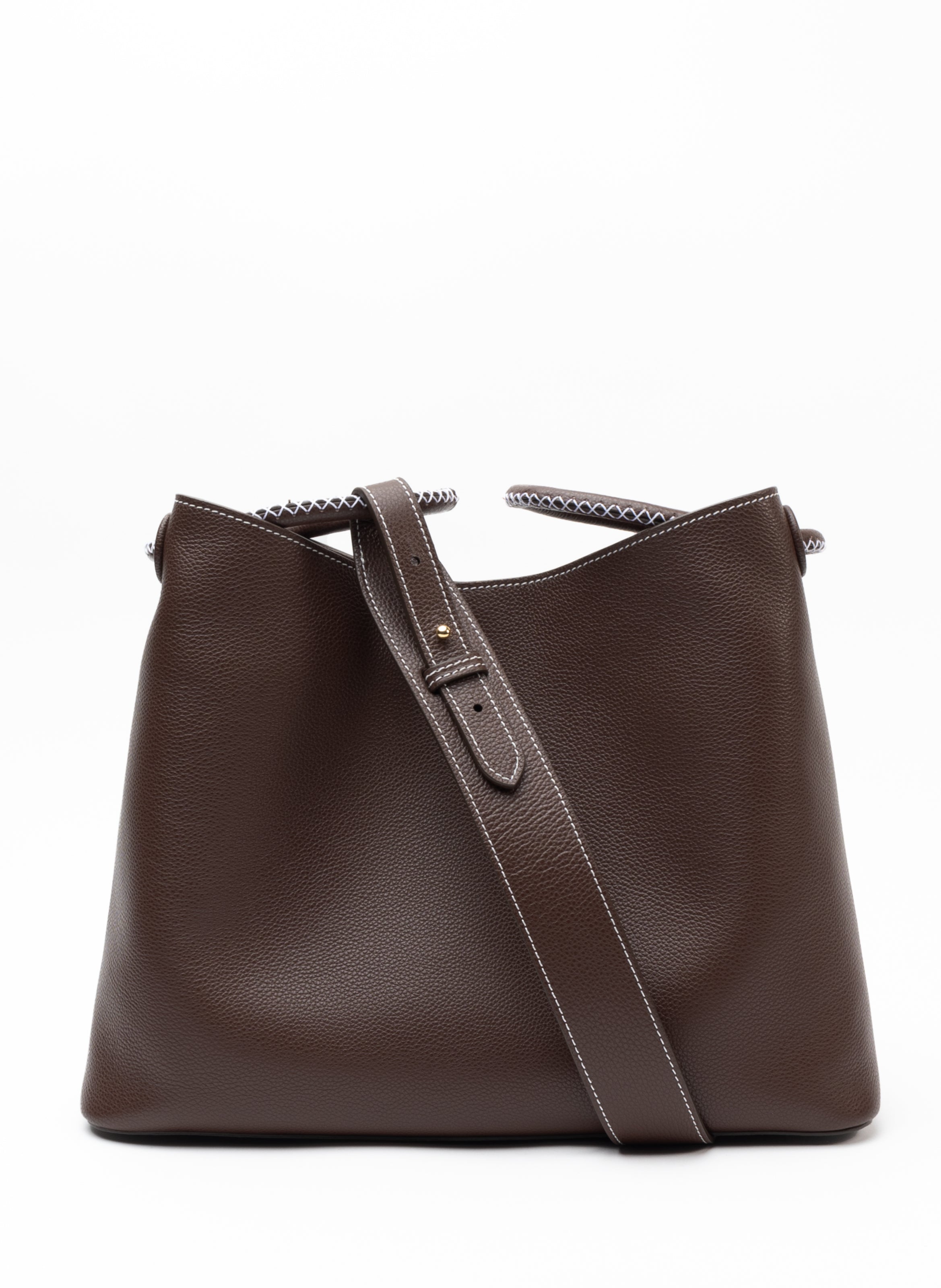 New Vosges Pebbled Leather ダークブラウン - 大きめ バッグ