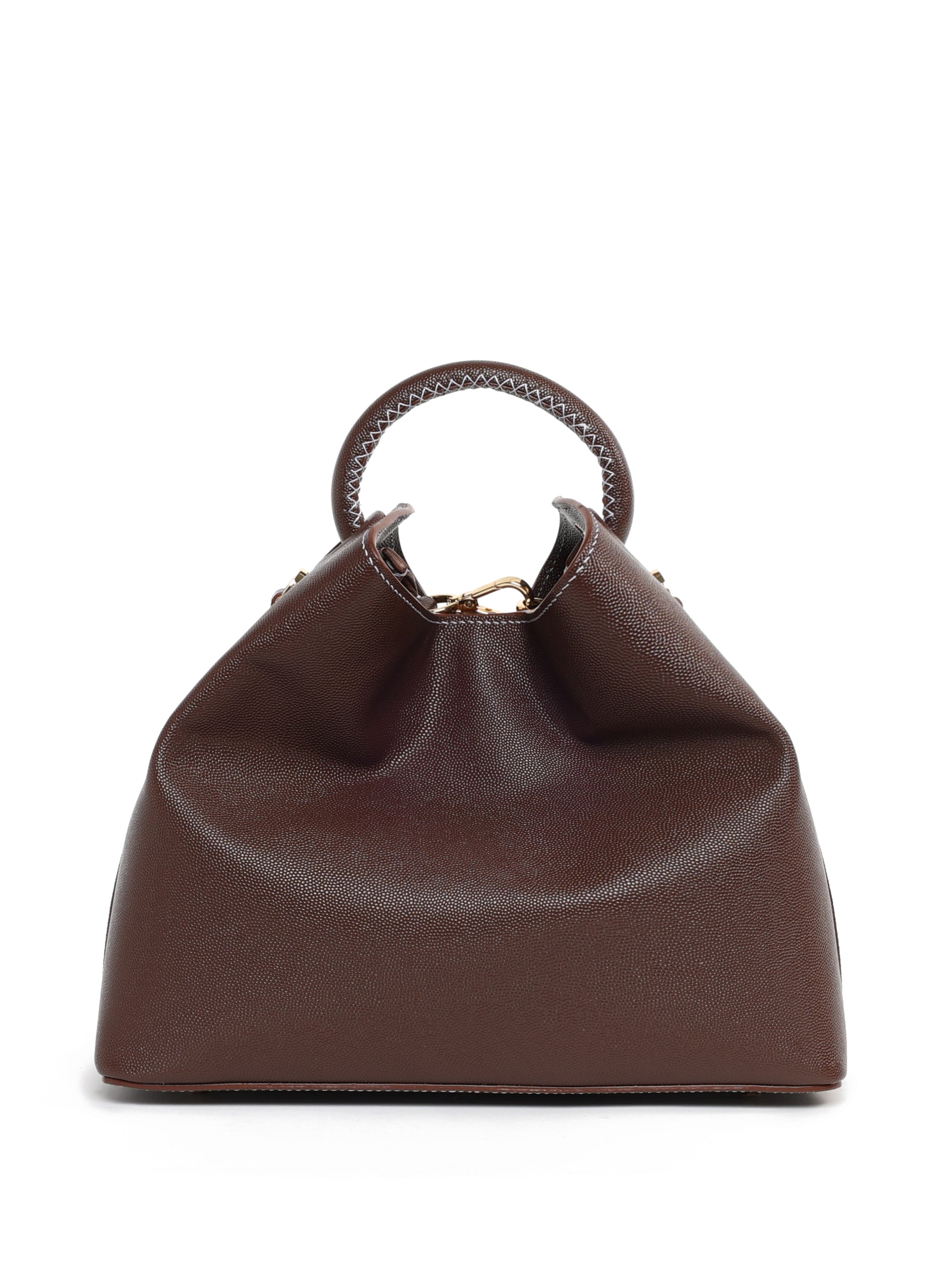 Raisin Caviar Leather Brown Stitching