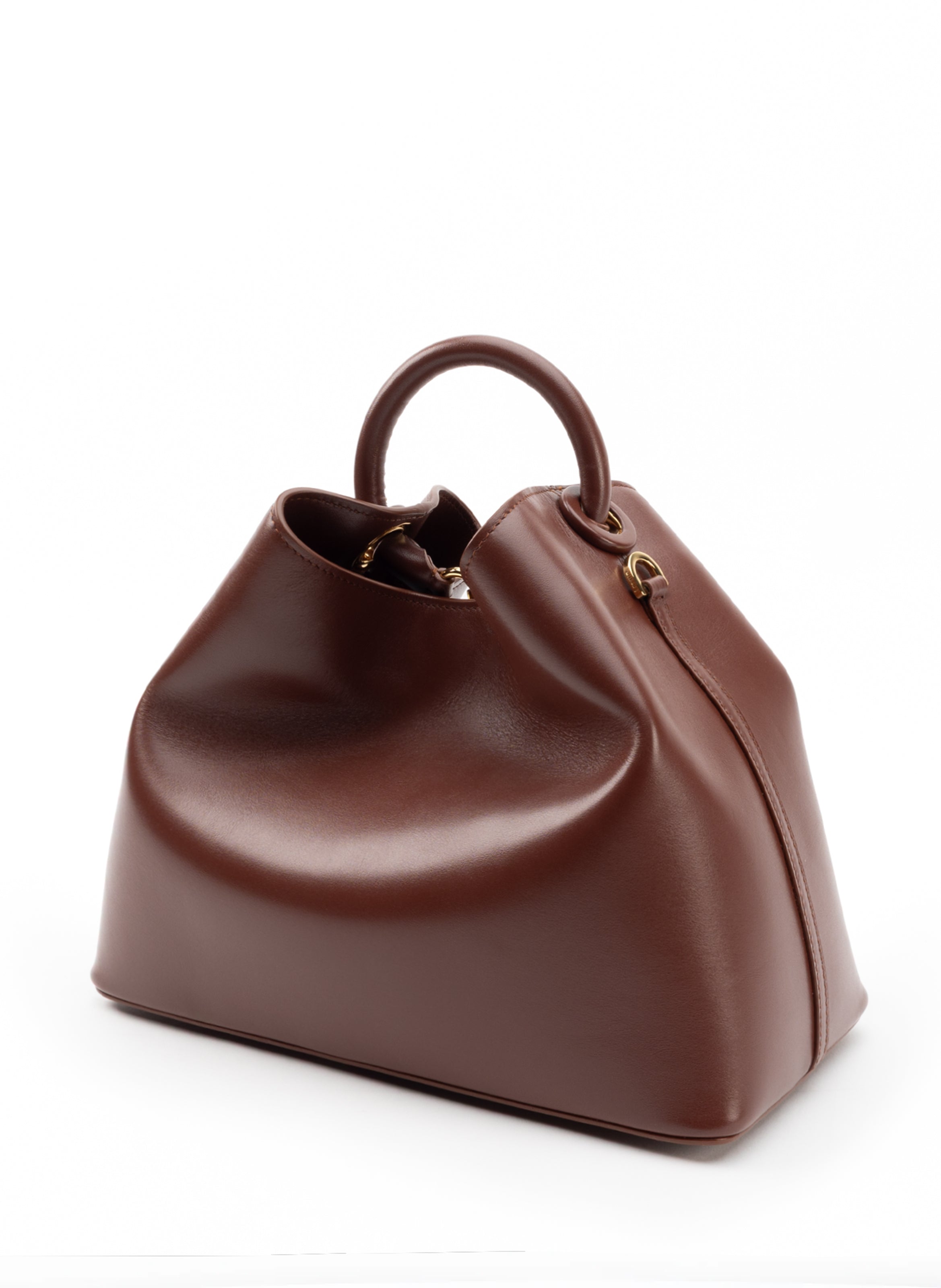 Raisin Leather Russet - Chic French Handbag - Elleme