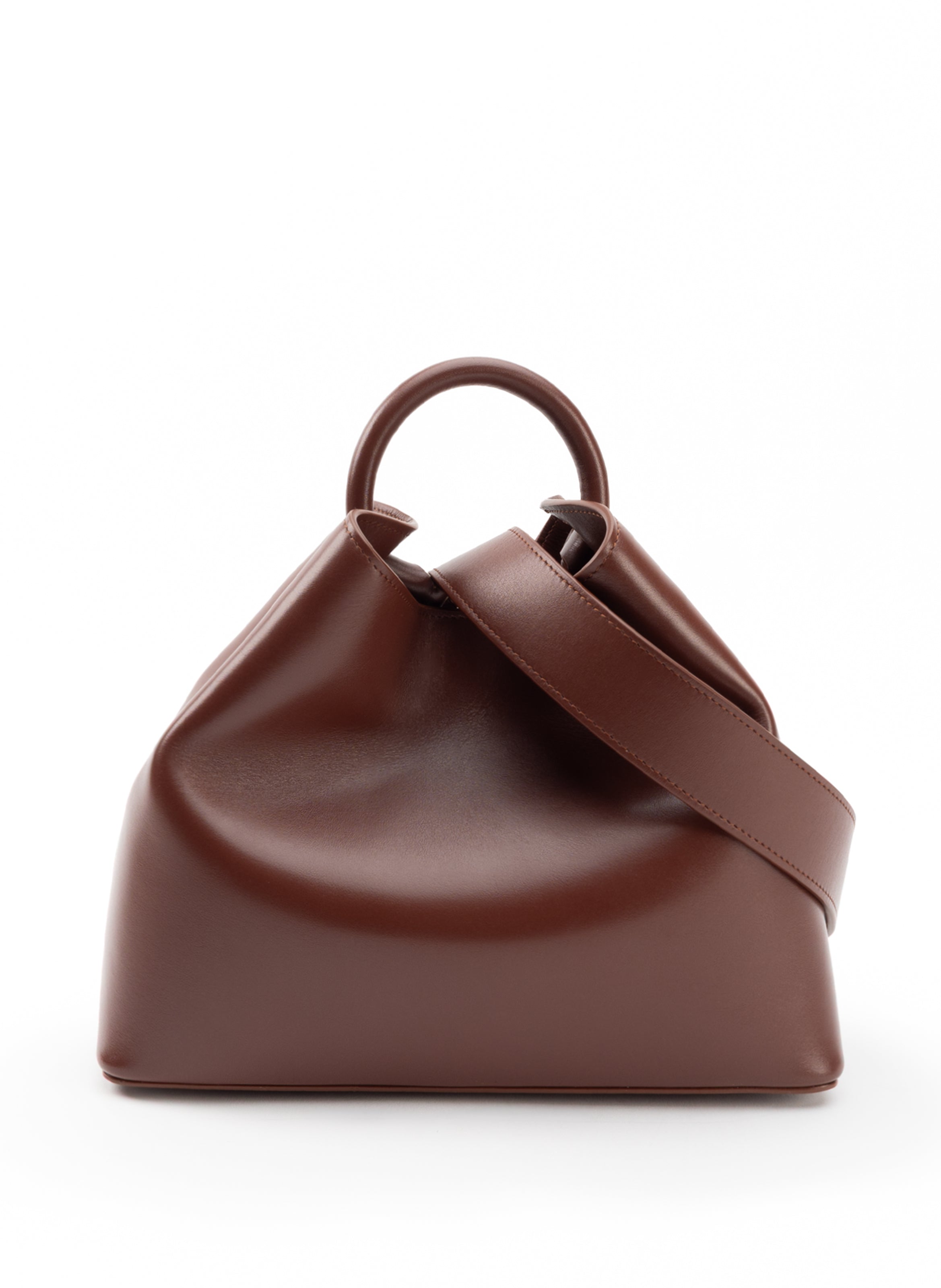 Raisin Leather Russet - Chic French Handbag - Elleme