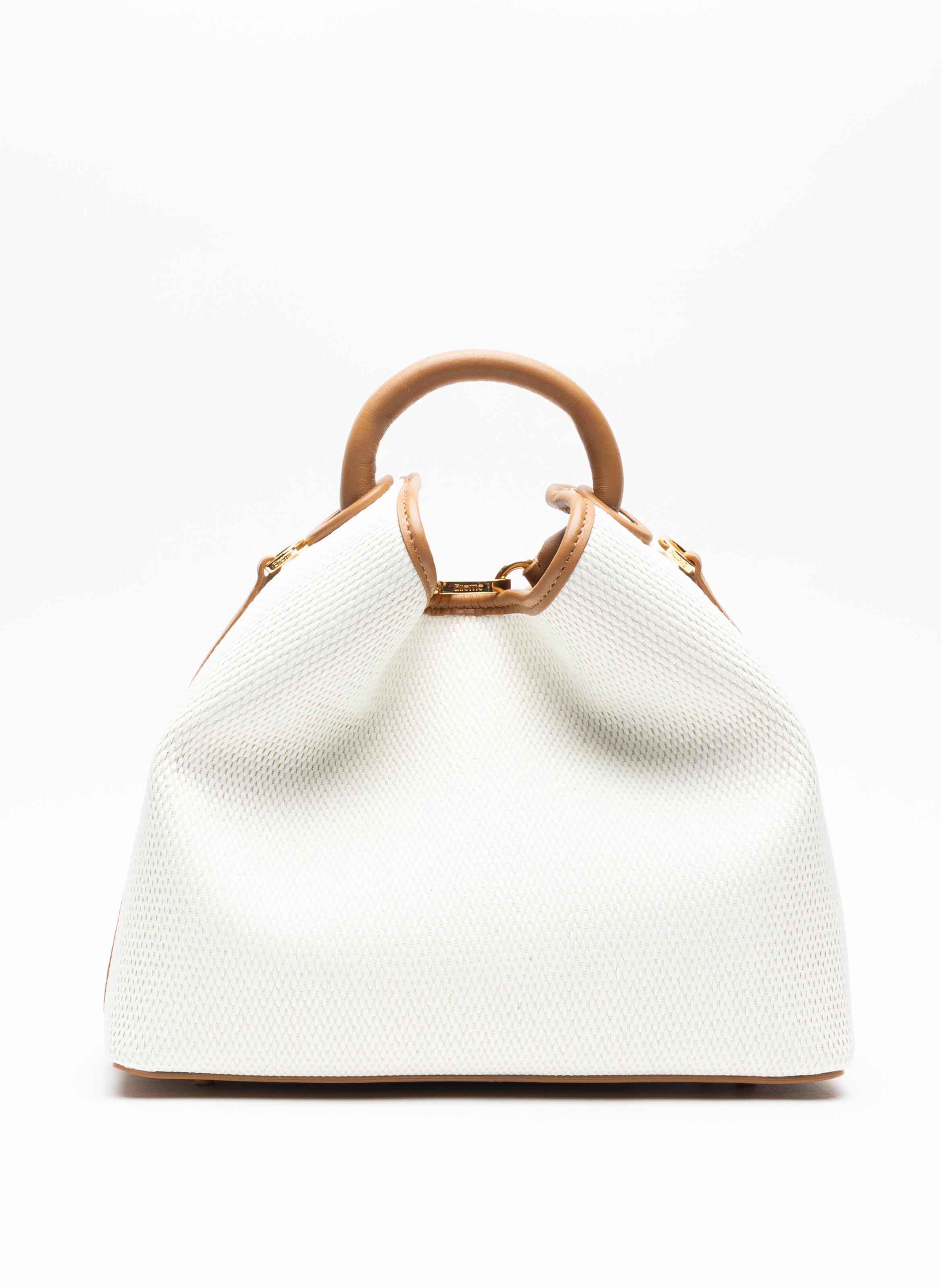 Raisin Raffia White Caramel - Luxury Beach Bag - Elleme