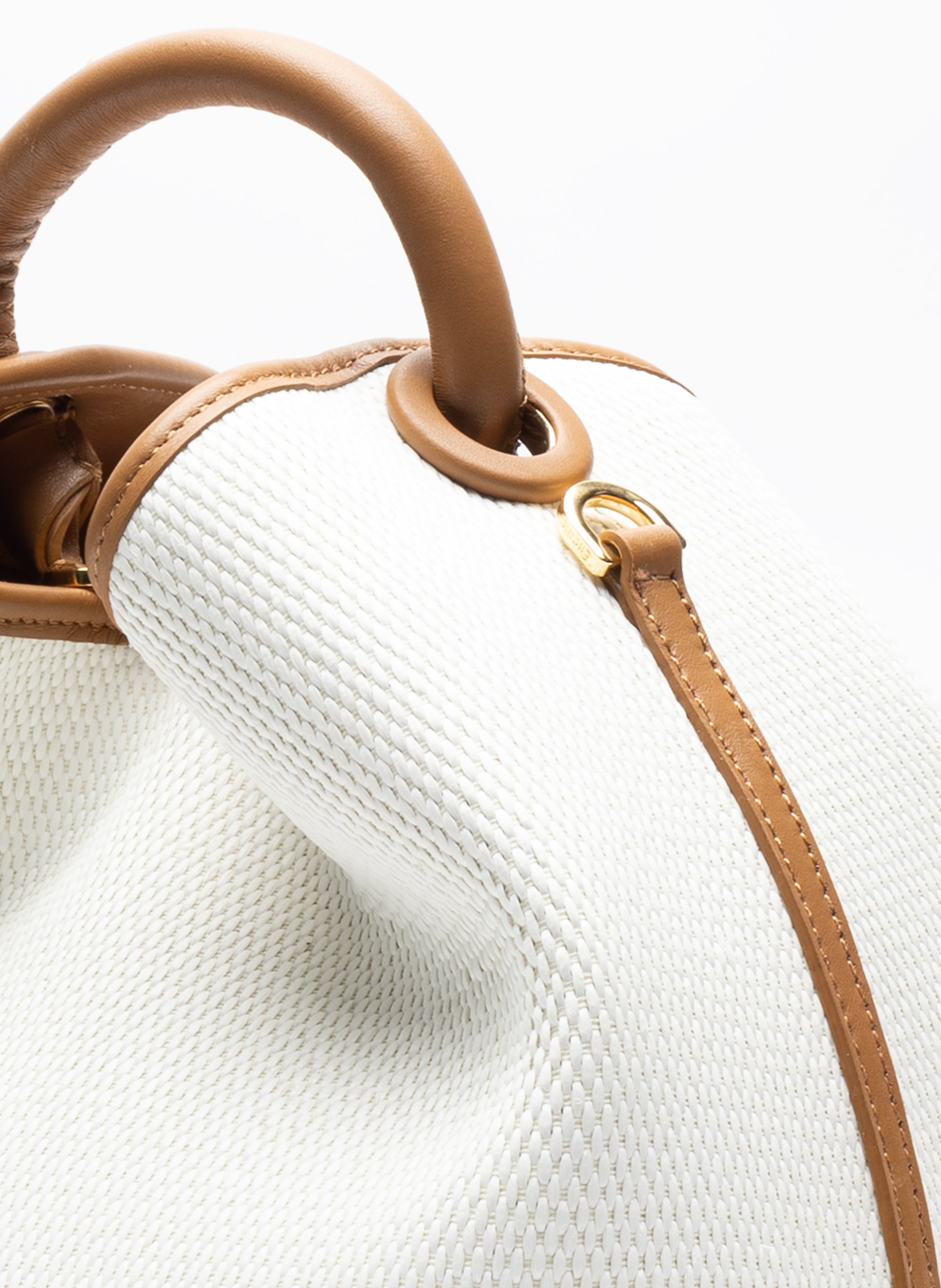 Raisin Raffia White Caramel - Luxury Beach Bag - Elleme