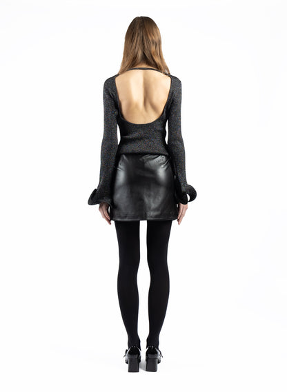 Leather Mini Skirt Black