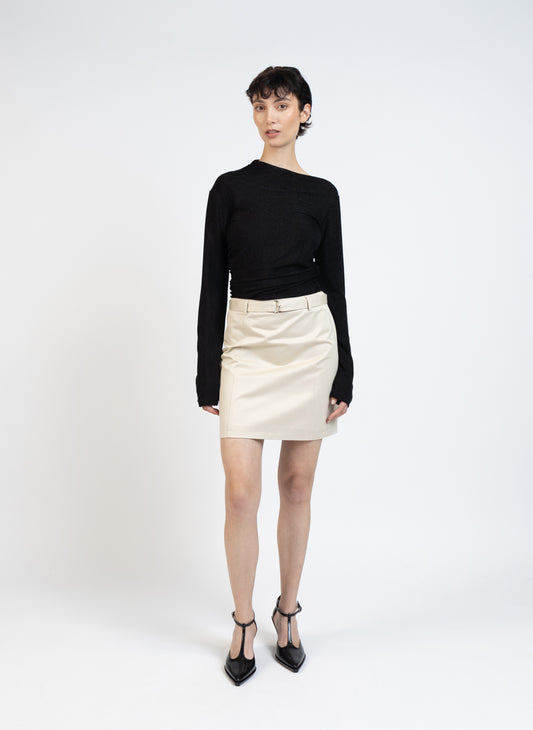 Gabardine Mini Skirt/Beige