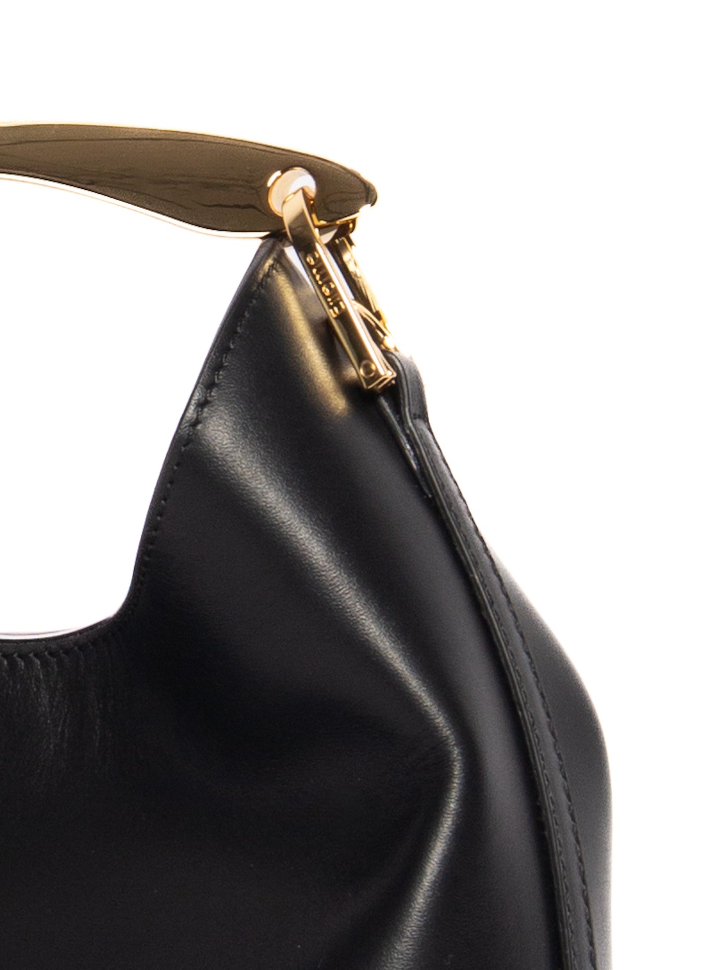 Small Boomerang Leather Black – Elleme