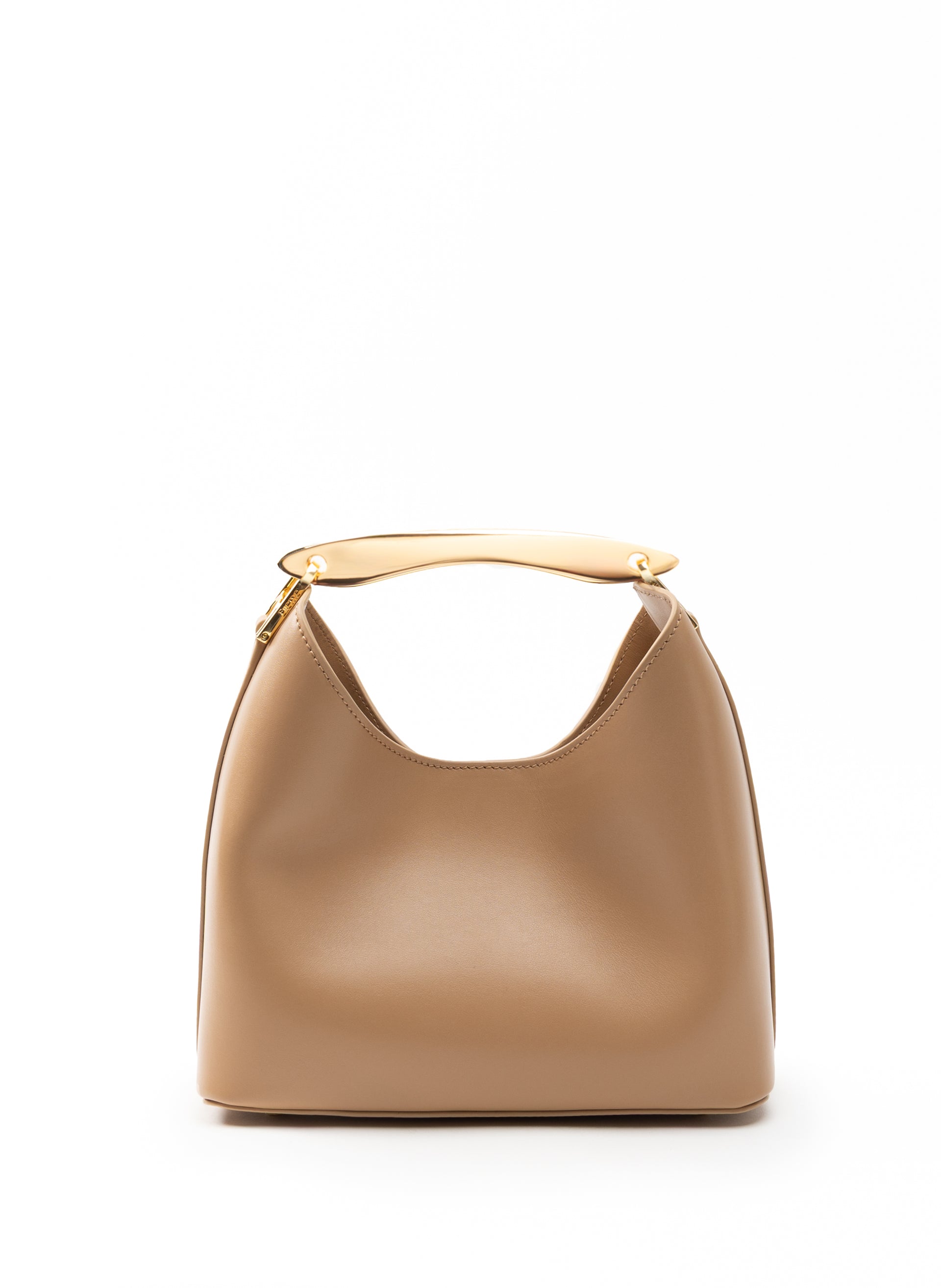 Small Boomerang Leather Cappuccino