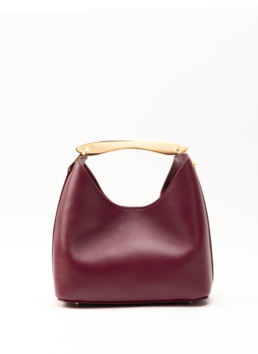 Small Boomerang Leather Cerise