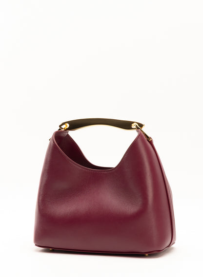 Small Boomerang Leather Cerise