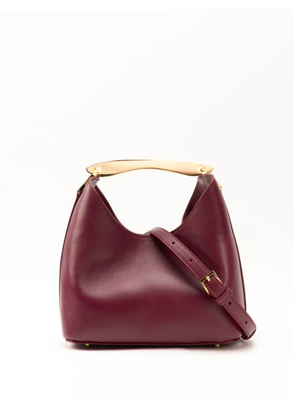 Small Boomerang Leather Cerise