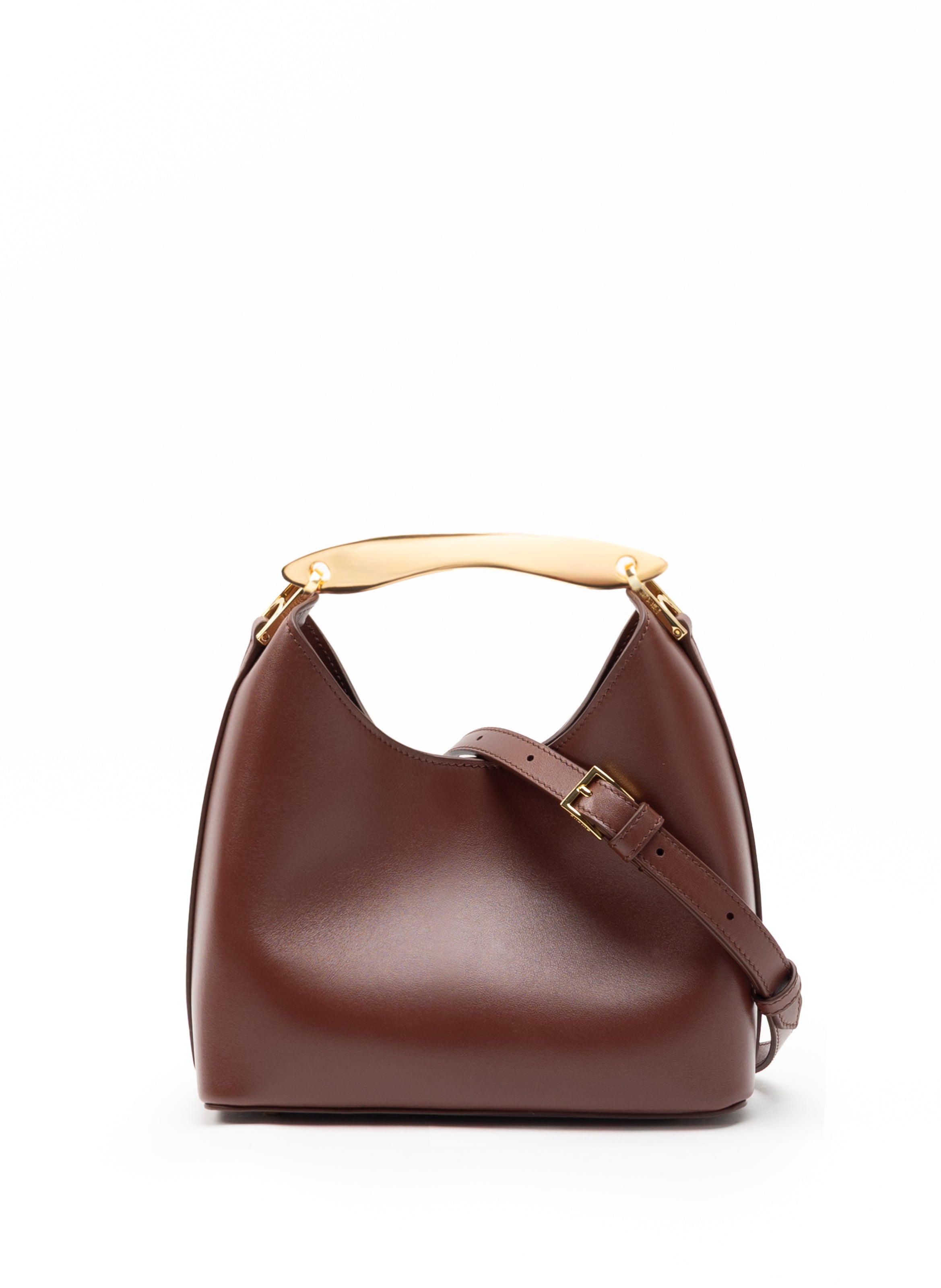 Small Boomerang Leather Russet - Leather Handbags for Women - Elleme