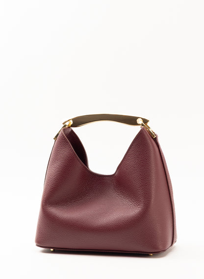 スモールBoomerang ペブルドレザー バーガンディ