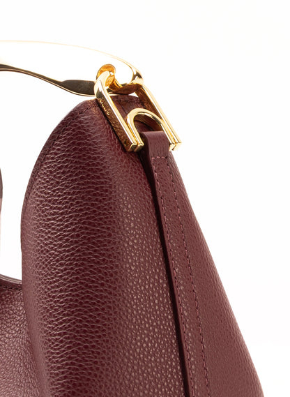 スモールBoomerang ペブルドレザー バーガンディ