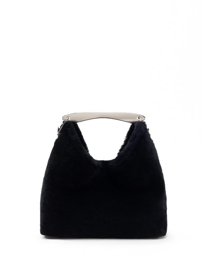 Small Boomerang Shearling Black - Silver