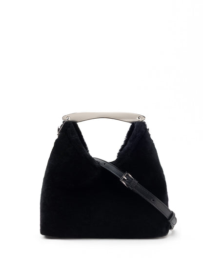Small Boomerang Shearling Black - Silver