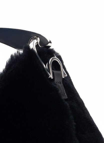 Small Boomerang Shearling Black - Silver