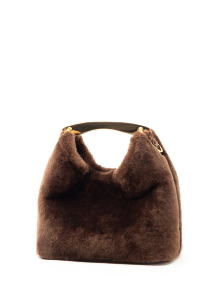 Small Boomerang Shearling Brownie