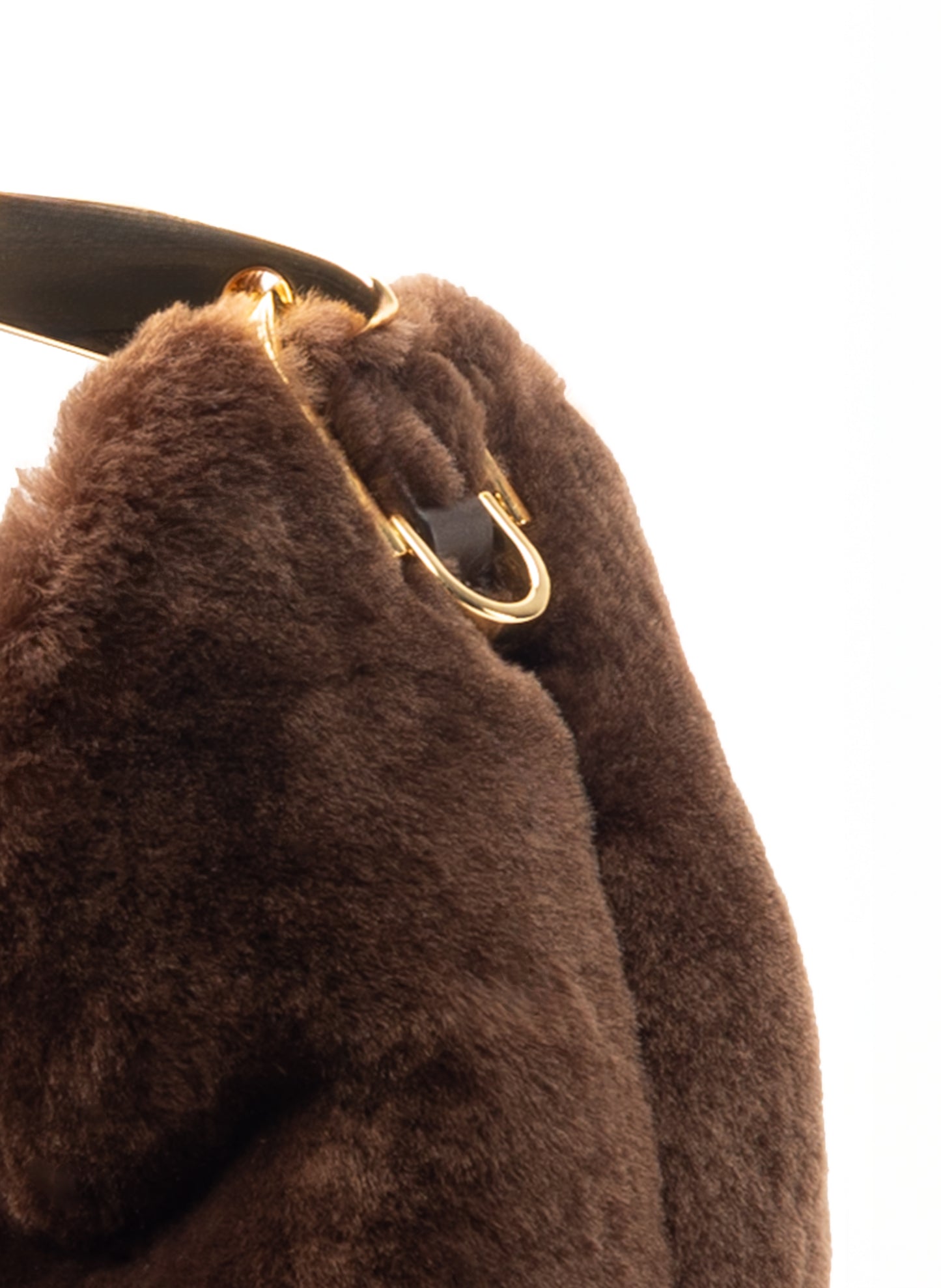 Small Boomerang Shearling Brownie