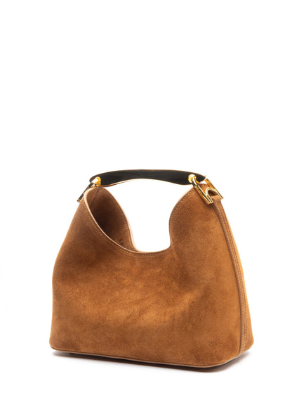 Small Boomerang Suede Cognac