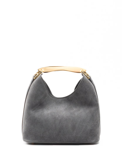 Petit Boomerang en daim gris