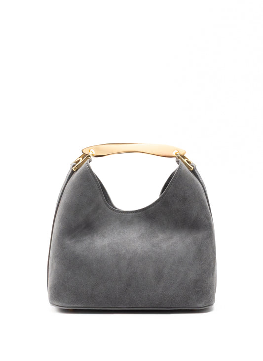 Petit Boomerang en daim gris