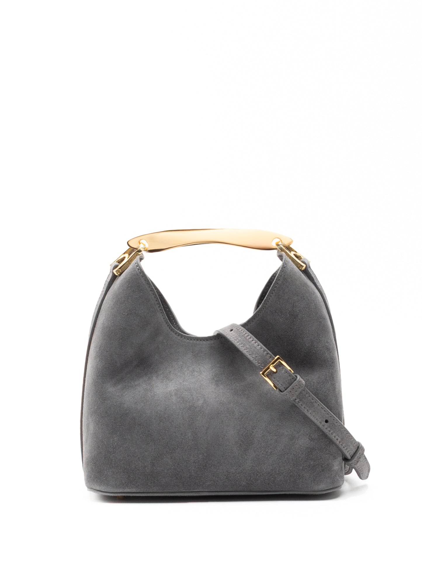 Petit Boomerang en daim gris