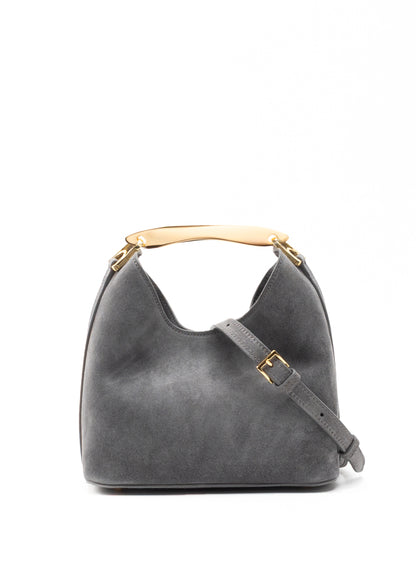 Petit Boomerang en daim gris