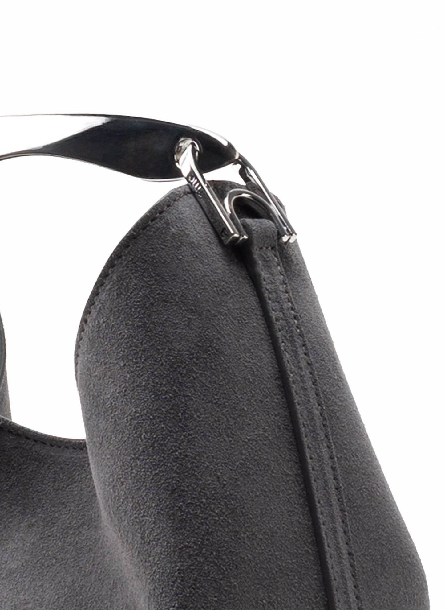 Small Boomerang Suede Grey - Silver