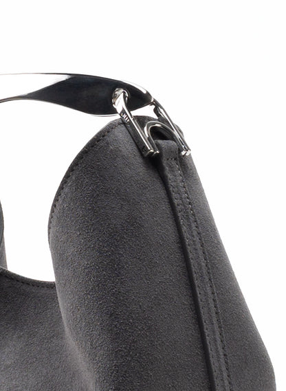 Small Boomerang Suede Grey - Silver