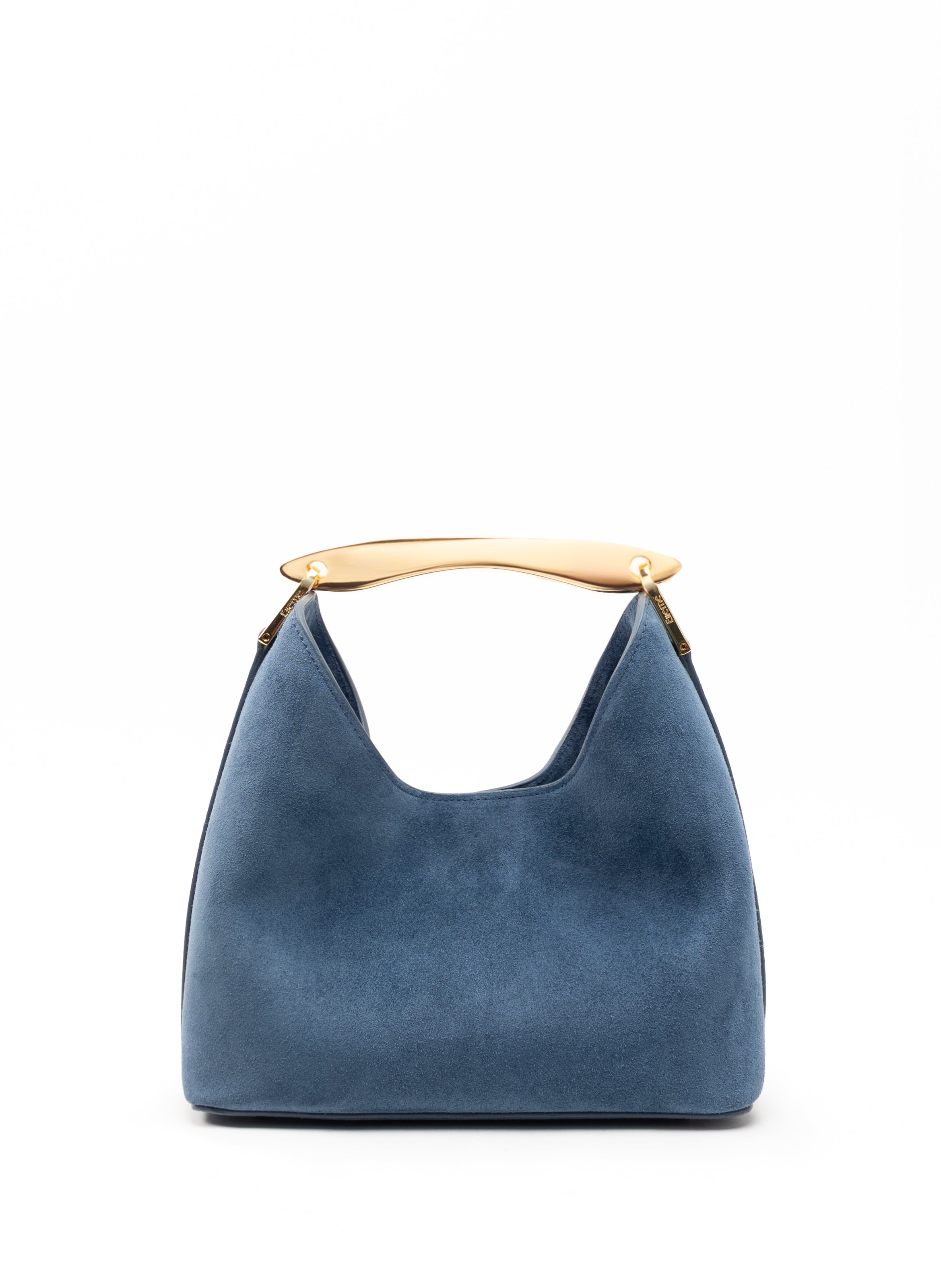 Small Boomerang Suede Marine - Handbags for Women - Elleme