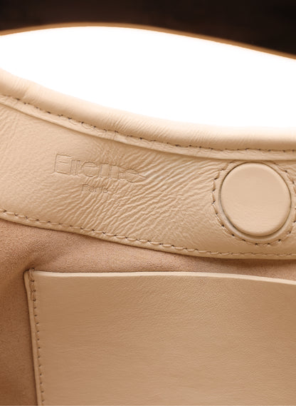 Small Boomerang Woven Leather Ivory