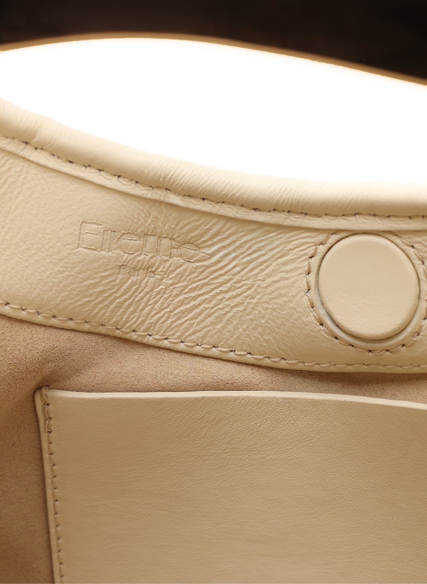 Small Boomerang Woven Leather Ivory