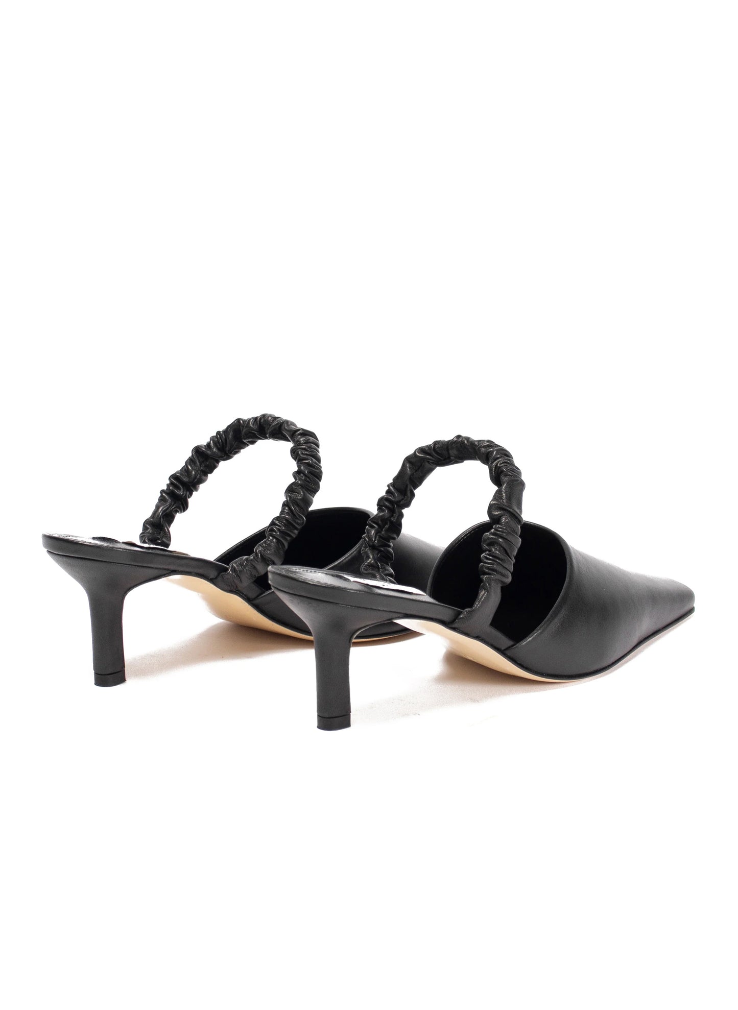 Square Toe Chouchou Mule Leather Black