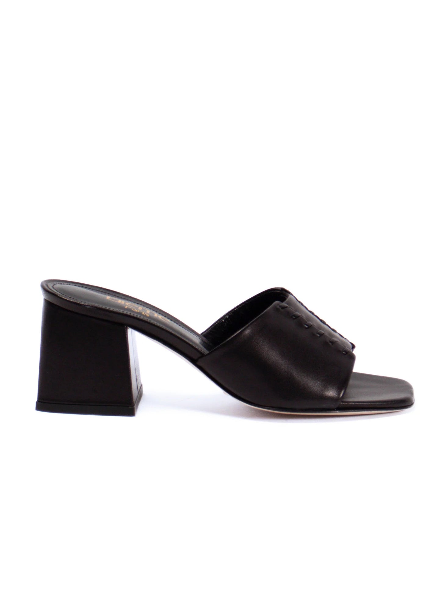 Stitch Block Heel Noir