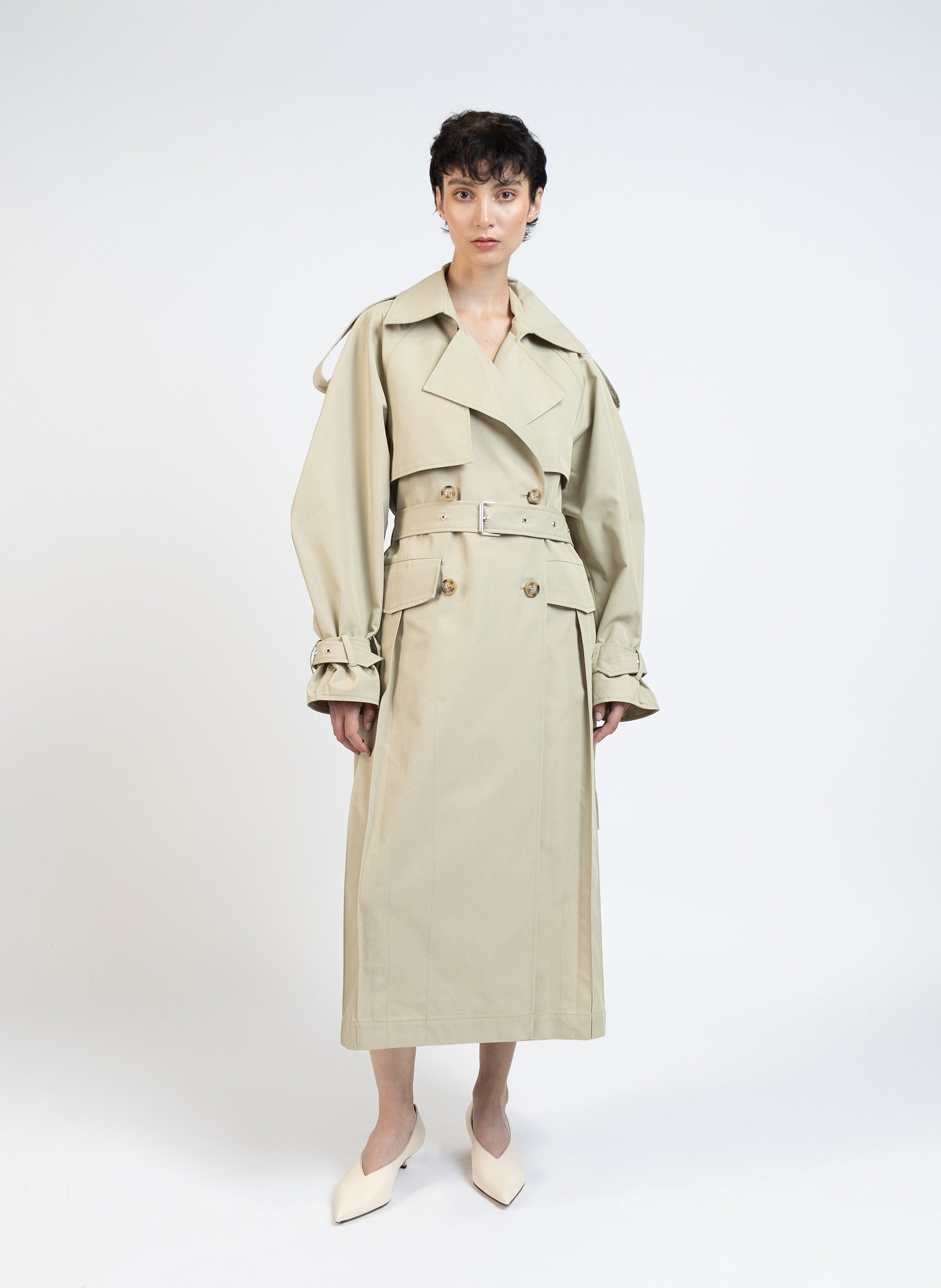 Gabardine Trench Coat Beige