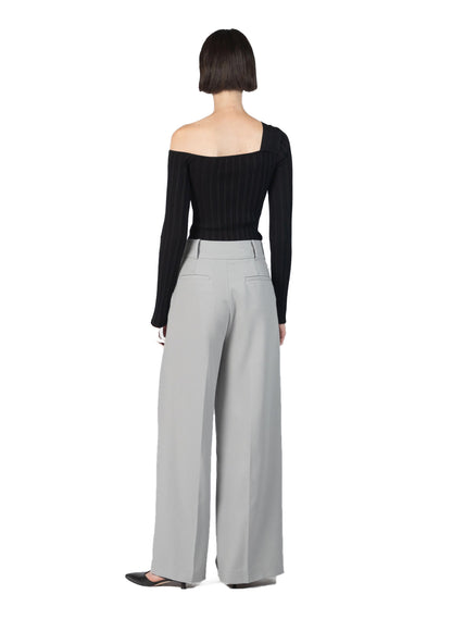 Wide Leg Tailored Trousers Grey