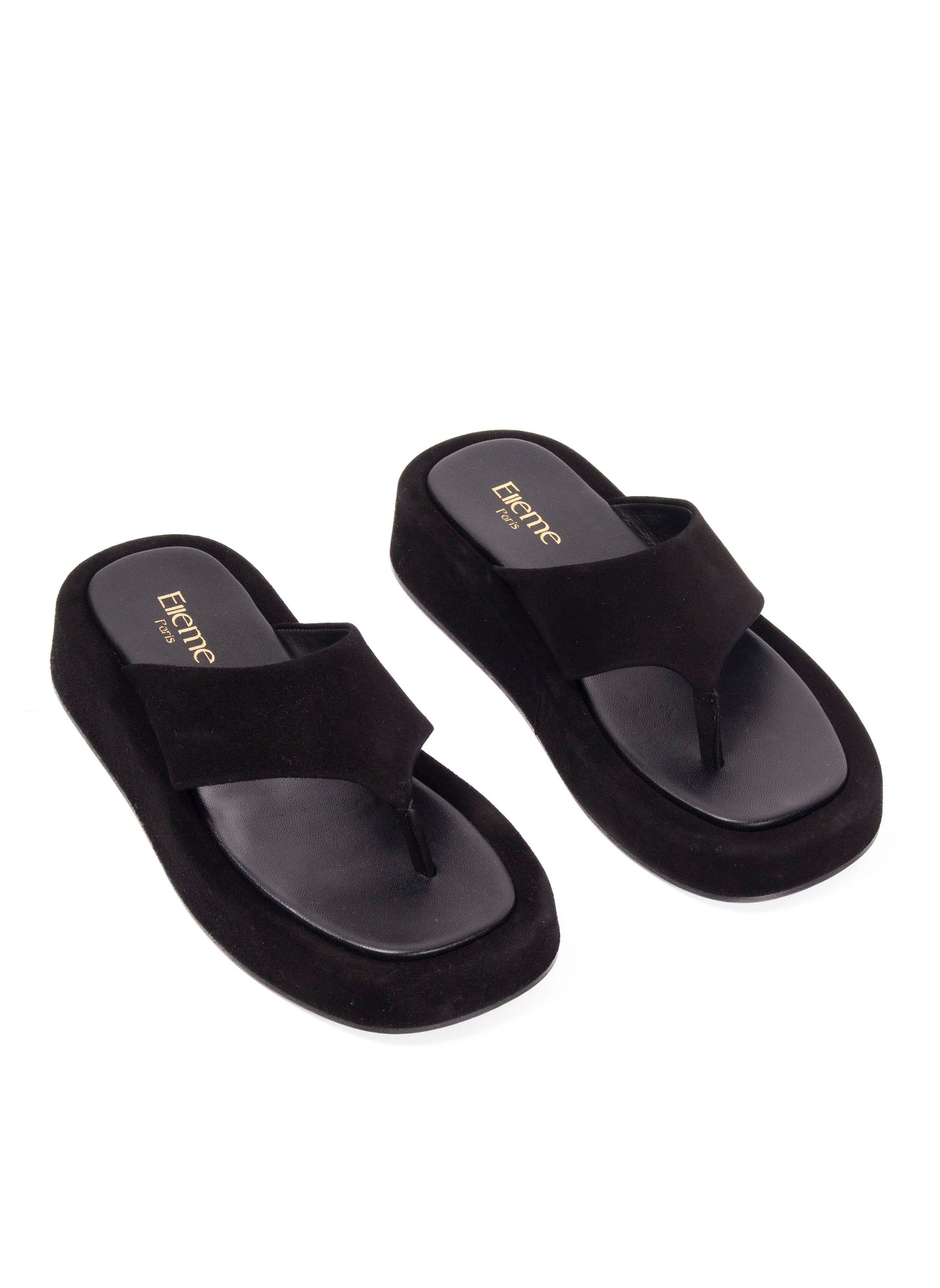 Sandale Tong Plateforme Noir