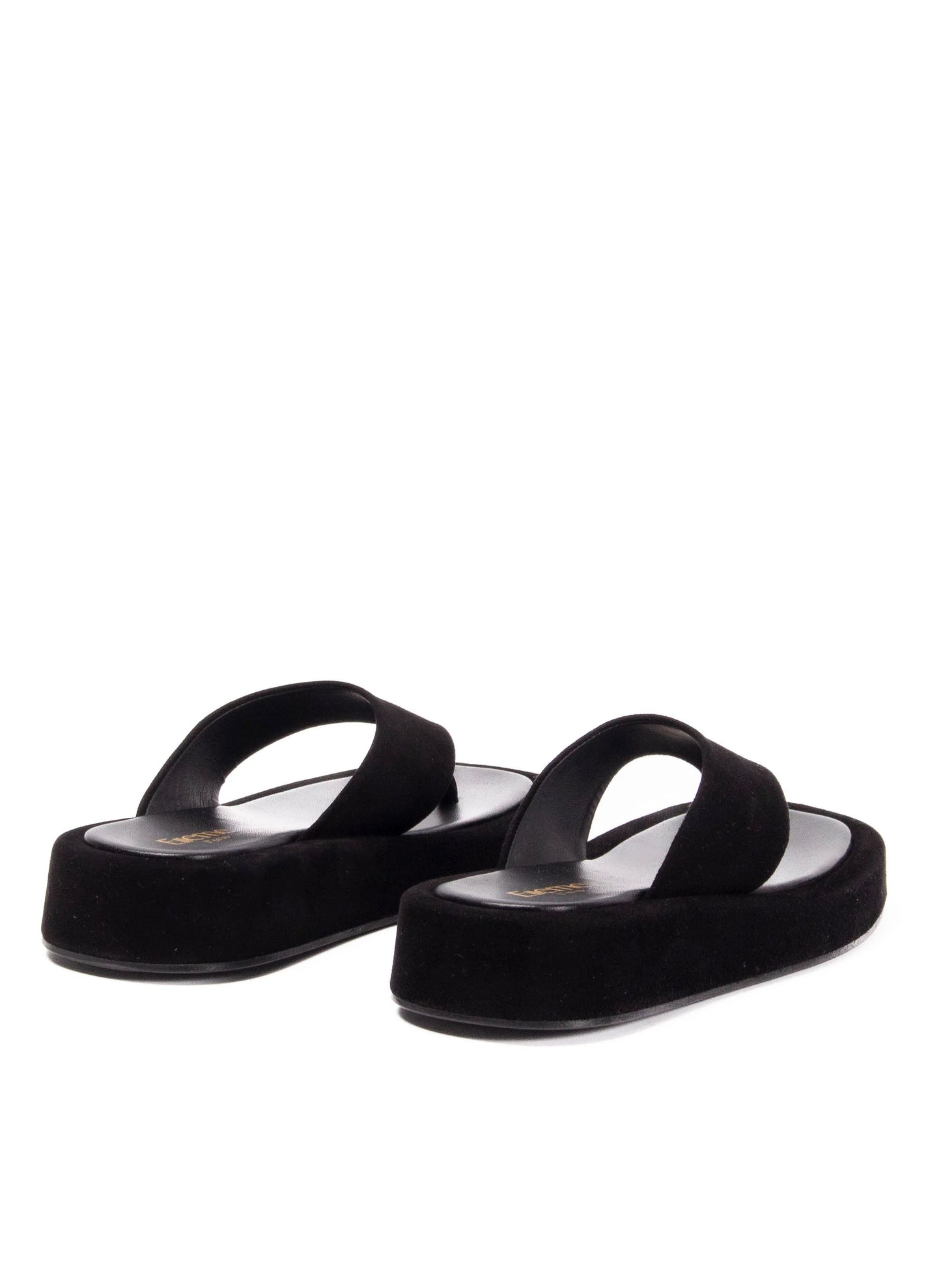 Sandale Tong Plateforme Noir